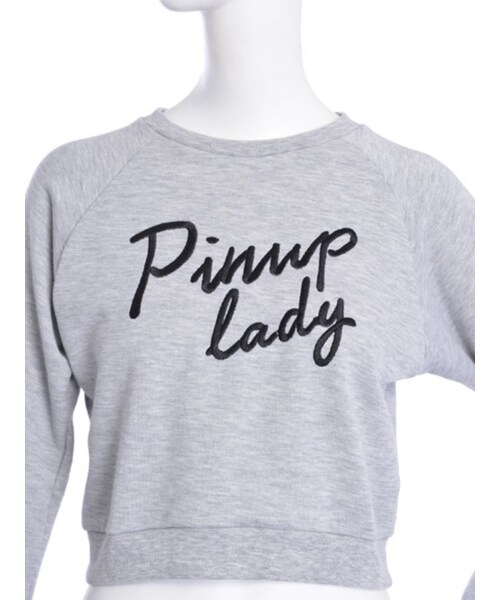 EMODA（エモダ）の「Pin UP LADYトレーナー（トップス・レディース・ホワイト/グレー/ブラック/アイスブルー・F）」の9枚目の写真