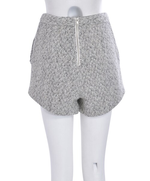 EMODA（エモダ）の「DENIM TWEED ハイウエスト ショートパンツ（パンツ・レディース・ホワイト/アイスブルー/インディゴ）」の7枚目の写真