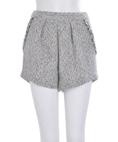 EMODA（エモダ）の「DENIM TWEED ハイウエスト ショートパンツ（パンツ・レディース・ホワイト/アイスブルー/インディゴ）」の5枚目の写真