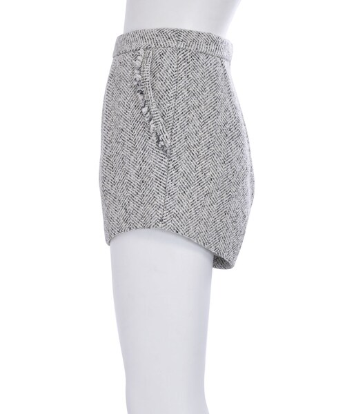 EMODA（エモダ）の「DENIM TWEED ハイウエスト ショートパンツ（パンツ・レディース・ホワイト/アイスブルー/インディゴ）」の6枚目の写真