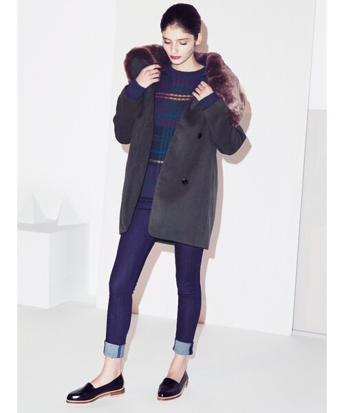 EMODA（エモダ）の「ウッドコンビローファー（シューズ・レディース・ホワイト/ブラック/キャメル・S/M/L）」の14枚目の写真