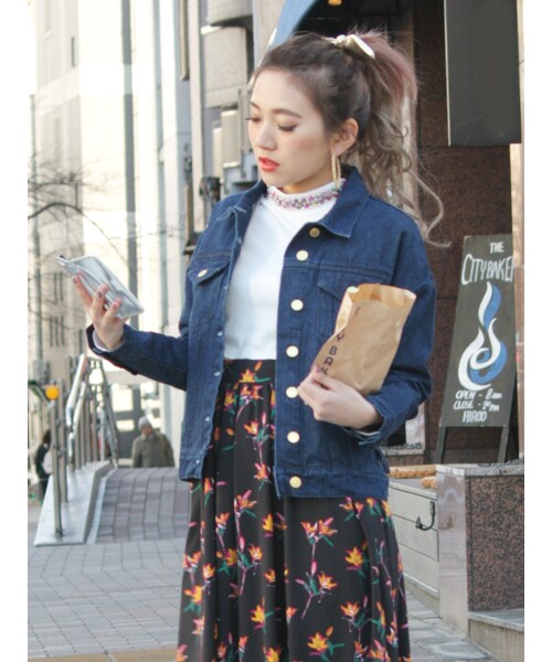 EVRIS（エヴリス）の「デニムＧジャン（ジャケット/アウター・レディース・ホワイト/アイスブルー/インディゴ・F）」の4枚目の写真