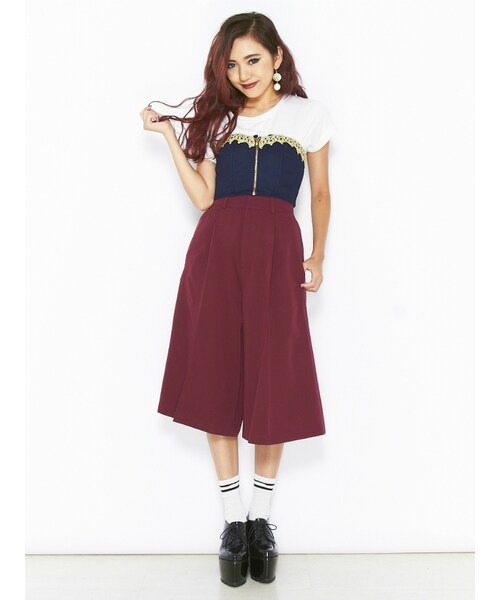 EVRIS（エヴリス）の「ワイドミディパンツ（パンツ・レディース・ブラック/ボルドー/ネイビー・S）」の5枚目の写真