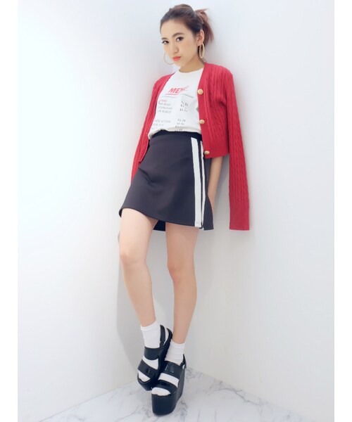 EVRIS（エヴリス）の「サイドラインダイバースカート（スカート・レディース・ホワイト/ブラック・S/M）」の5枚目の写真