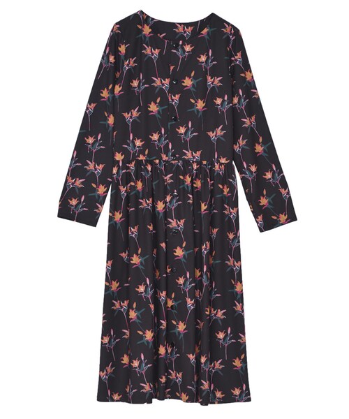 EVRIS（エヴリス）の「ミスティックフラワーシャツワンピ（ワンピース/ドレス・レディース・ホワイト/ブラック/オレンジ・F）」の2枚目の写真