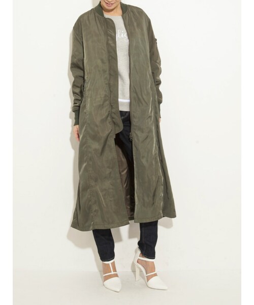 GYDA（ジェイダ）の「ロングＭＡ－１ブルゾン（ジャケット/アウター・レディース・グレー/カーキ・F）」の5枚目の写真