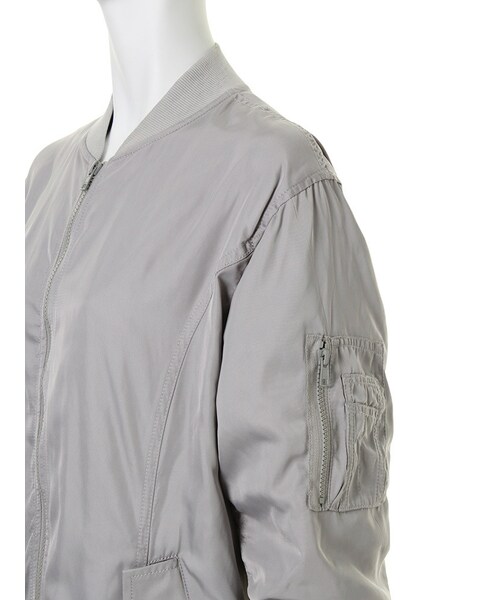 GYDA（ジェイダ）の「ロングＭＡ－１ブルゾン（ジャケット/アウター・レディース・グレー/カーキ・F）」の10枚目の写真