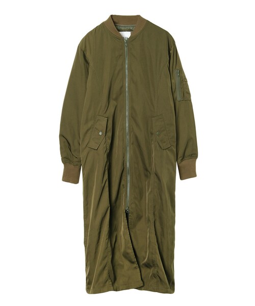 GYDA（ジェイダ）の「ロングＭＡ－１ブルゾン（ジャケット/アウター・レディース・グレー/カーキ・F）」の2枚目の写真