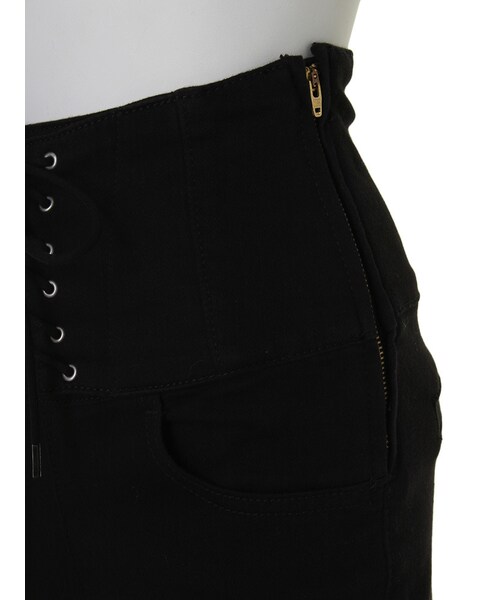 GYDA（ジェイダ）の「レースアップハイウエストパンツ（パンツ・レディース・ブラック/ブルー・XS/S/M）」の12枚目の写真