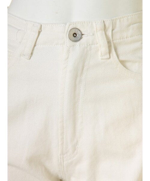 GYDA（ジェイダ）の「ダメージルーズパンツ（パンツ・レディース・オフホワイト/ブラック・XS/S/M）」の6枚目の写真