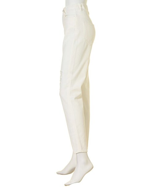 GYDA（ジェイダ）の「ダメージルーズパンツ（パンツ・レディース・オフホワイト/ブラック・XS/S/M）」の5枚目の写真