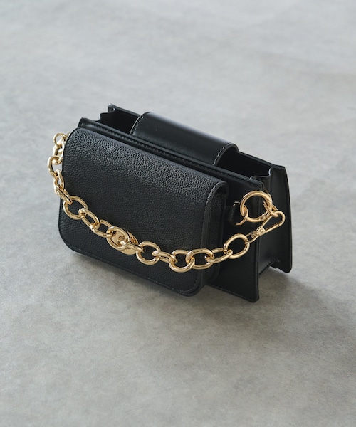 un dix cors（アンディコール）の「《予約》cache cache/チェーンミニバッグ2個セット（ショルダーバッグ・レディース・アイボリー/ベージュ/ブラック・F）」の2枚目の写真