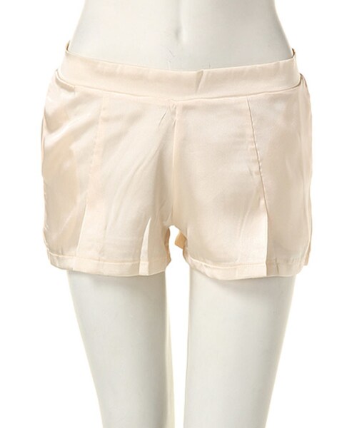 GYDA(ジェイダ)の「サテンショートパンツ(パンツ・レディース・オフホワイト/ベージュ・S/M)」の2枚目の写真