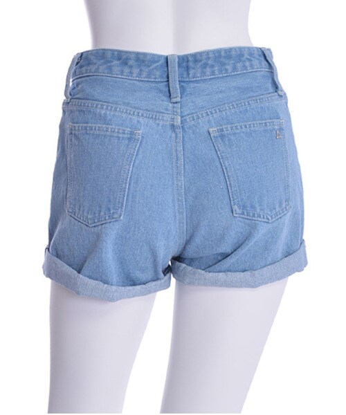 GYDA（ジェイダ）の「ロールアップデニムショートパンツ（パンツ・レディース・ブルー/アイスブルー・S）」の10枚目の写真