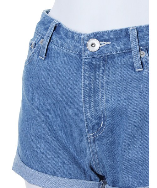 GYDA（ジェイダ）の「ロールアップデニムショートパンツ（パンツ・レディース・ブルー/アイスブルー・S）」の16枚目の写真
