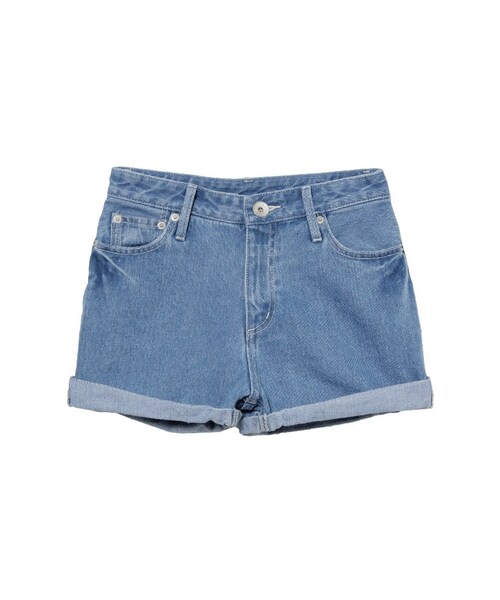 GYDA（ジェイダ）の「ロールアップデニムショートパンツ（パンツ・レディース・ブルー/アイスブルー・S）」の2枚目の写真