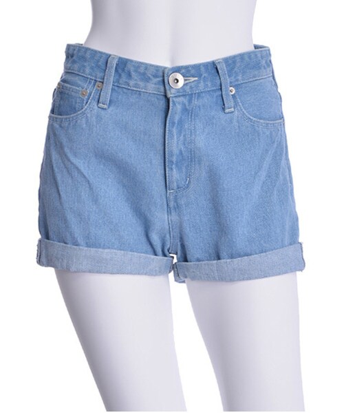 GYDA（ジェイダ）の「ロールアップデニムショートパンツ（パンツ・レディース・ブルー/アイスブルー・S）」の8枚目の写真