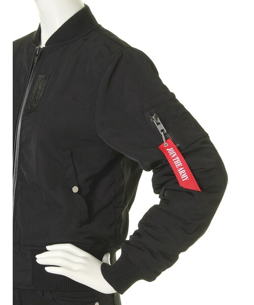 jouetie（ジュエティ）の「合皮パイピングＭＡ－１（ジャケット/アウター・レディース・ブラック/カーキ・M）」の8枚目の写真