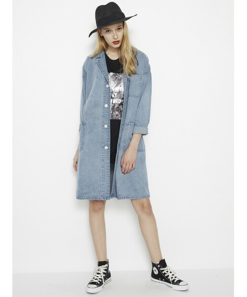 jouetie（ジュエティ）の「デニムワークジャケット（ジャケット/アウター・レディース・アイスブルー/インディゴ/ミックス）」の7枚目の写真