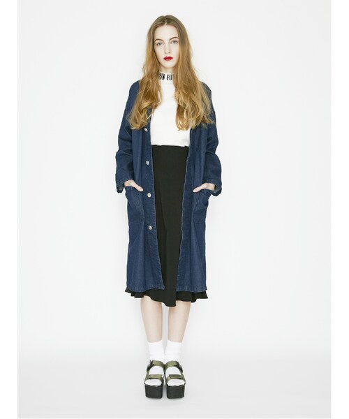 jouetie（ジュエティ）の「デニムワークジャケット（ジャケット/アウター・レディース・アイスブルー/インディゴ/ミックス）」の5枚目の写真