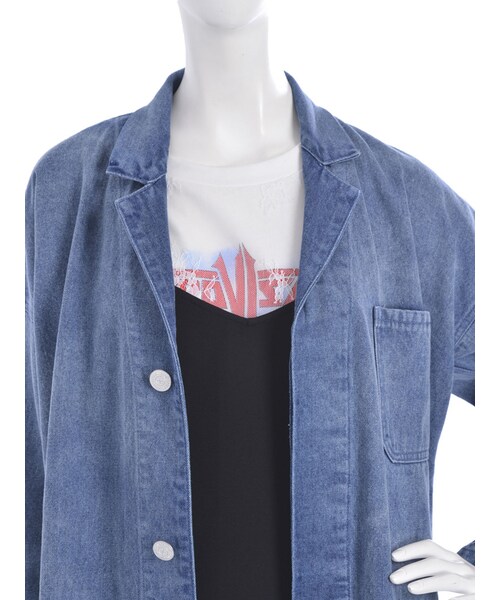 jouetie（ジュエティ）の「デニムワークジャケット（ジャケット/アウター・レディース・アイスブルー/インディゴ/ミックス）」の12枚目の写真