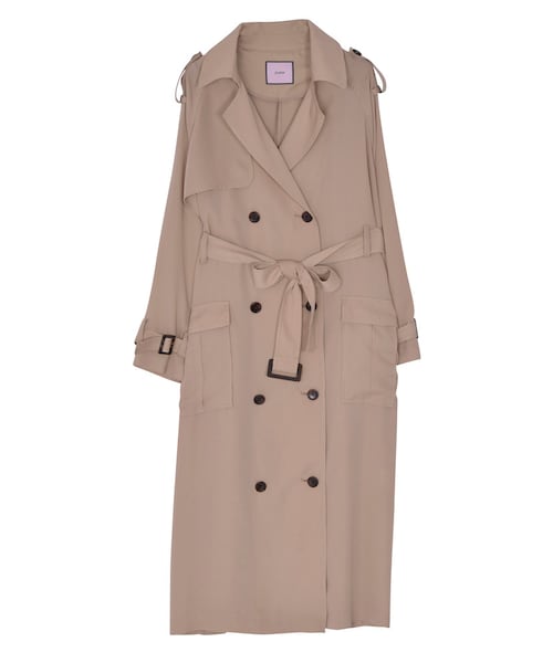jouetie（ジュエティ）の「ラグランロングトレンチ（ジャケット/アウター・レディース・ブラック/ベージュ/カーキ）」の2枚目の写真