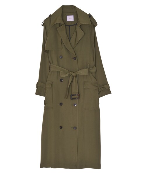 jouetie（ジュエティ）の「ラグランロングトレンチ（ジャケット/アウター・レディース・ブラック/ベージュ/カーキ）」の3枚目の写真