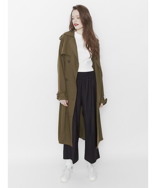 jouetie（ジュエティ）の「ラグランロングトレンチ（ジャケット/アウター・レディース・ブラック/ベージュ/カーキ）」の5枚目の写真