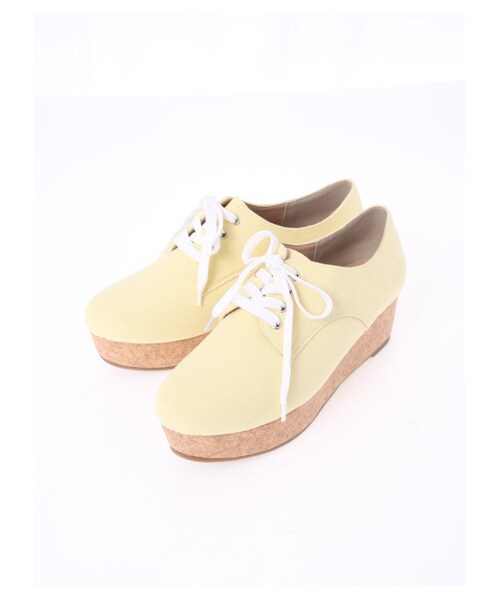 earth music&ecology(アースミュージックアンドエコロジー)の「<サイズコンシェルジュ>レースアップ厚底キャンバスシューズ(パンプス・レディース・アイボリー/ブラック/ライトイエロー・25cm)」の11枚目の写真