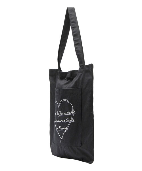 jouetie（ジュエティ）の「ハート刺繍エコBAG（バッグ・レディース・オフホワイト/ブラック・F）」の4枚目の写真