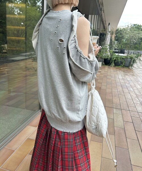 w closet（ダブルクローゼット）の「【Alley】ハートキルト巾着バック（バッグ・レディース・オフホワイト/ブラック/ピンク/シルバー・FREE）」の11枚目の写真