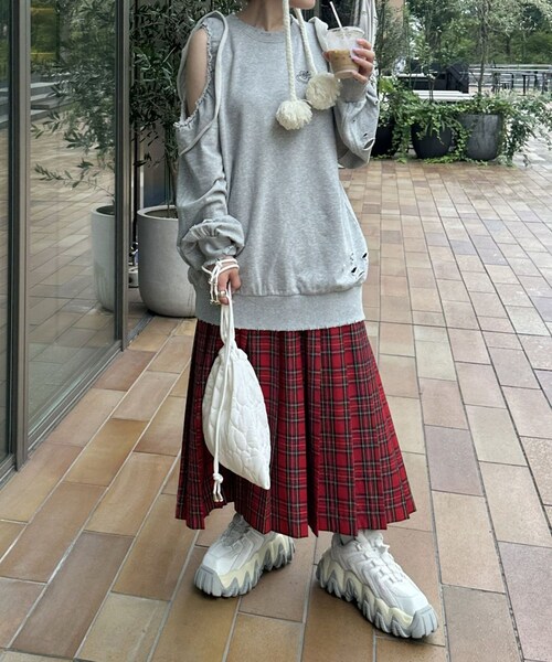 w closet（ダブルクローゼット）の「【Alley】ハートキルト巾着バック（バッグ・レディース・オフホワイト/ブラック/ピンク/シルバー・FREE）」の9枚目の写真