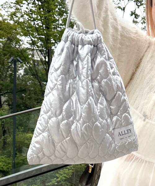 w closet（ダブルクローゼット）の「【Alley】ハートキルト巾着バック（バッグ・レディース・オフホワイト/ブラック/ピンク/シルバー・FREE）」の22枚目の写真