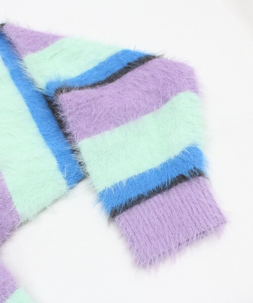 RNA（アールエヌエー）の「早トク10倍【11月下旬納期】K2660 シャギーボーダールーズカーディガン（トップス・レディース・レッド/ラベンダー）」の21枚目の写真