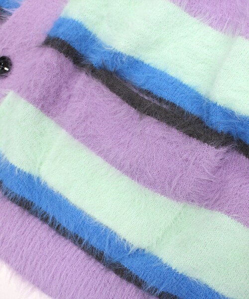 RNA（アールエヌエー）の「早トク10倍【11月下旬納期】K2660 シャギーボーダールーズカーディガン（トップス・レディース・レッド/ラベンダー）」の22枚目の写真