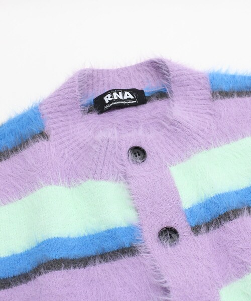 RNA（アールエヌエー）の「早トク10倍【11月下旬納期】K2660 シャギーボーダールーズカーディガン（トップス・レディース・レッド/ラベンダー）」の20枚目の写真