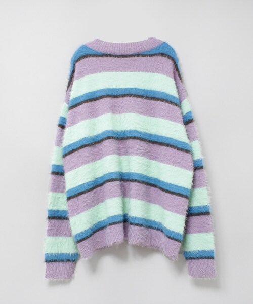 RNA（アールエヌエー）の「早トク10倍【11月下旬納期】K2660 シャギーボーダールーズカーディガン（トップス・レディース・レッド/ラベンダー）」の13枚目の写真