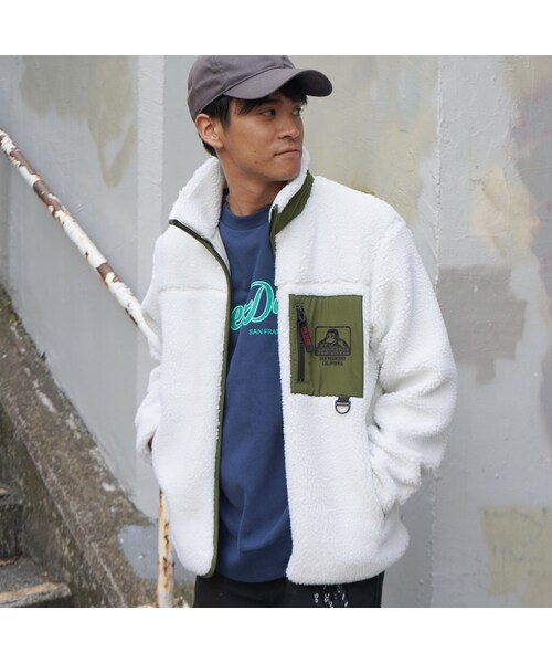 BEN DAVIS（ベンデイビス）の「BEN DAVIS【BOA JACKET STAND】ボアジャケットスタンド（その他・メンズ・BEIGE/GREY/OFF WHITE・M/L/XL）」の3枚目の写真