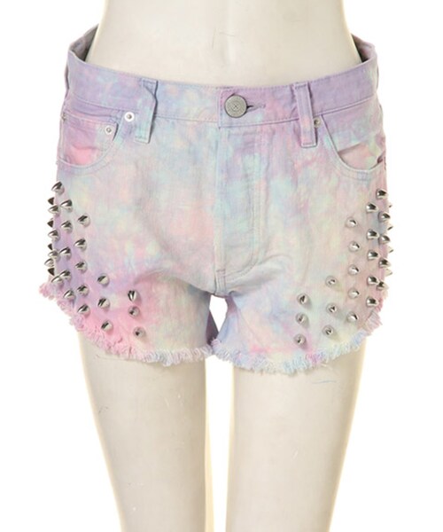 jouetie（ジュエティ）の「【CASUAL】スタッズショートパンツ（パンツ・レディース・オフホワイト/ブラック/ベビーピンク/ブルー/アイスブルー/ライトミックス/ミックス・24/25/26/27）」の6枚目の写真