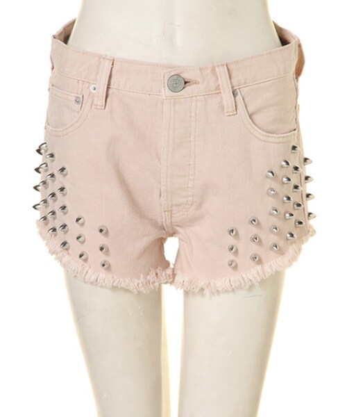 jouetie（ジュエティ）の「【CASUAL】スタッズショートパンツ（パンツ・レディース・オフホワイト/ブラック/ベビーピンク/ブルー/アイスブルー/ライトミックス/ミックス・24/25/26/27）」の5枚目の写真