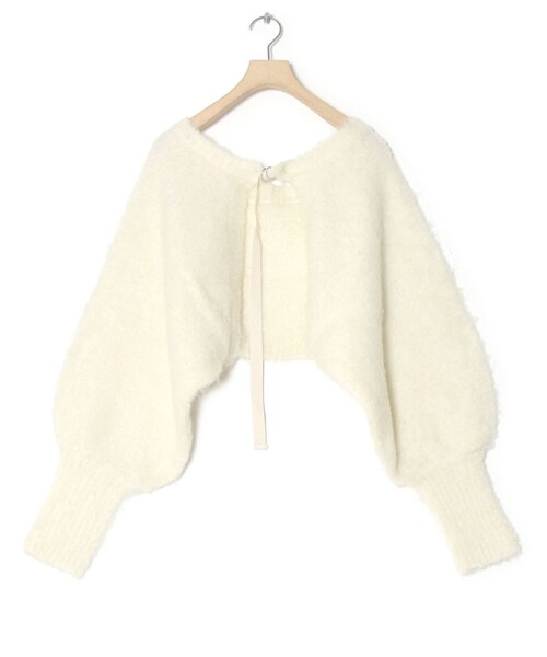 w closet(ダブルクローゼット)の「ブークレ起毛両A面ボレロ(トップス・レディース・アイボリー/グレー/オフ/ブルー/ベージュピンク・FREE)」の5枚目の写真