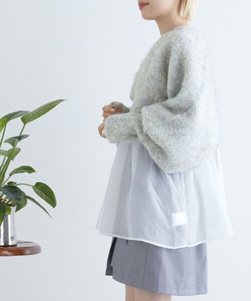 w closet(ダブルクローゼット)の「ブークレ起毛両A面ボレロ(トップス・レディース・アイボリー/グレー/オフ/ブルー/ベージュピンク・FREE)」の18枚目の写真