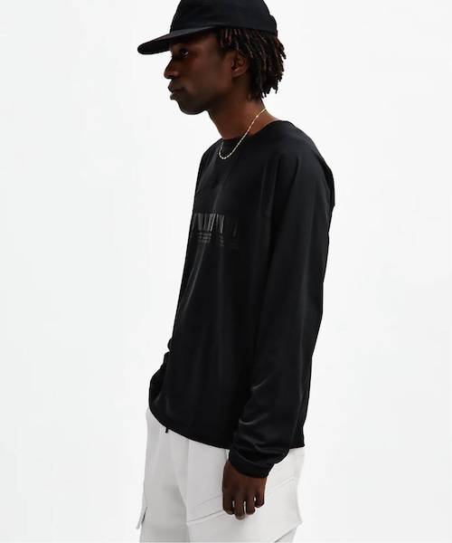 REIGNING CHAMP ラグランスリーブ 長袖 ボーダー ヘンリーネック