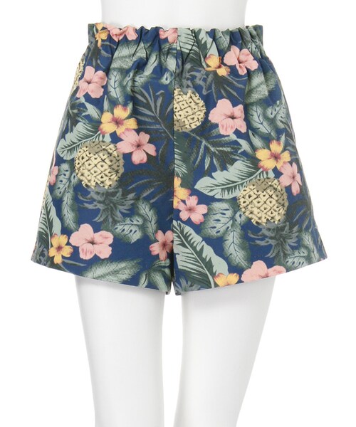 dazzlin（ダズリン）の「【dazzlin】トロピカルボンディングショートパンツ（パンツ・レディース・ホワイト/ネイビー・S/M）」の2枚目の写真