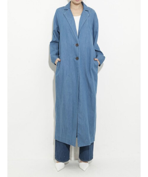 GYDA（ジェイダ）の「エアーマキシチェスターコート（ジャケット/アウター・レディース・ブラック/ブルー/ベージュ）」の5枚目の写真