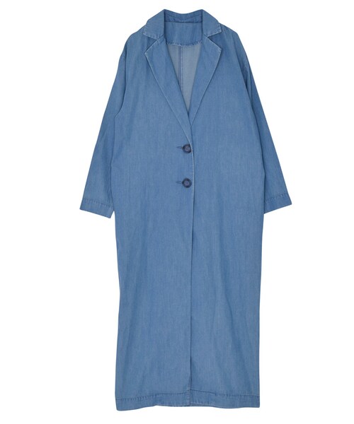 GYDA（ジェイダ）の「エアーマキシチェスターコート（ジャケット/アウター・レディース・ブラック/ブルー/ベージュ）」の3枚目の写真