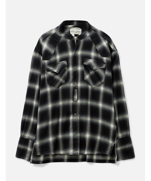 Black White Plaid Western Studio Shirt