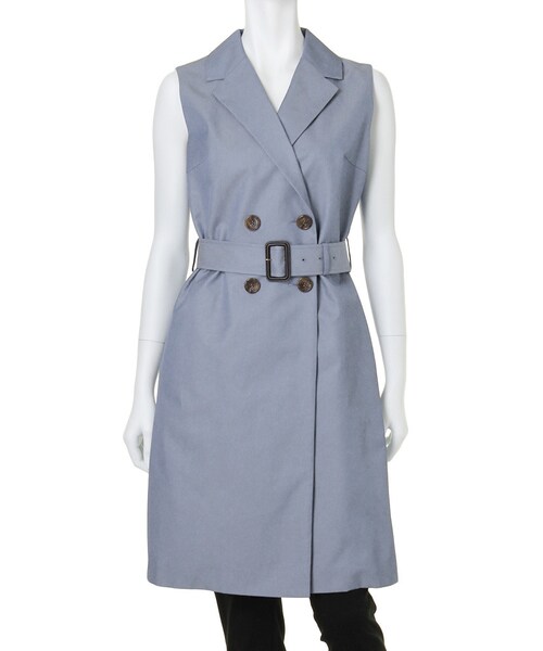 MERCURYDUO（マーキュリーデュオ）の「【LUX】 ロングトレンチベスト（ジャケット/アウター・レディース・ブルー/ベージュ・F）」の3枚目の写真