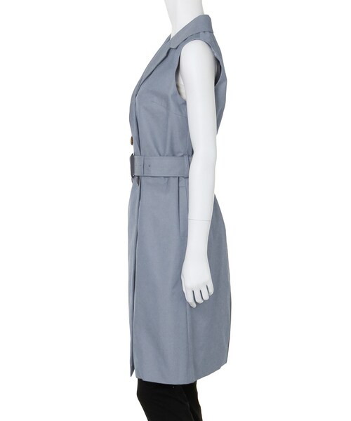 MERCURYDUO（マーキュリーデュオ）の「【LUX】 ロングトレンチベスト（ジャケット/アウター・レディース・ブルー/ベージュ・F）」の4枚目の写真