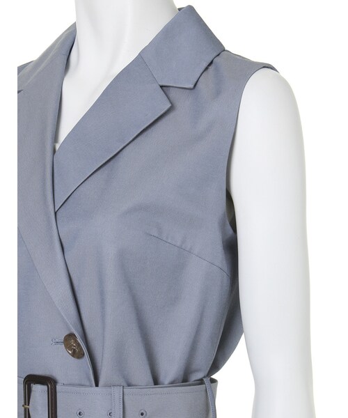 MERCURYDUO（マーキュリーデュオ）の「【LUX】 ロングトレンチベスト（ジャケット/アウター・レディース・ブルー/ベージュ・F）」の7枚目の写真